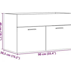 Vidaxl Armoire lavabo de salle de bain chêne sonoma bois d'ingénierie