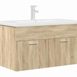 Vidaxl Armoire lavabo de salle de bain et vasque et robinet intégrés