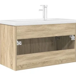Vidaxl Armoire lavabo de salle de bain et vasque et robinet intégrés