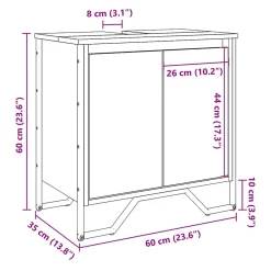 Meuble Wc|Vidaxl Armoire lavabo de salle de bain noir 60x35x60 cm