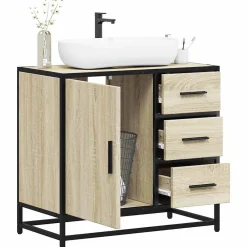 Vidaxl Armoire lavabo de salle de bain chêne sonoma bois d'ingénierie