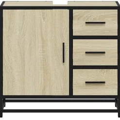 Vidaxl Armoire lavabo de salle de bain chêne sonoma bois d'ingénierie