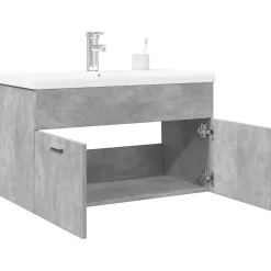 Meuble Wc|Vidaxl Armoire lavabo de salle de bain avec bassin intégré gris béton