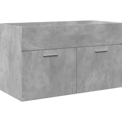 Meuble Wc|Vidaxl Armoire lavabo de salle de bain avec bassin intégré gris béton