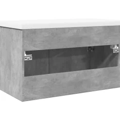 Meuble Wc|Vidaxl Armoire lavabo de salle de bain avec bassin intégré gris béton