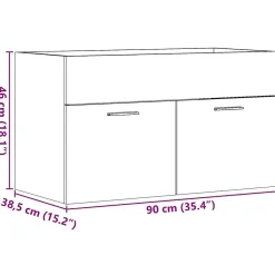 Meuble Wc|Vidaxl Armoire lavabo de salle de bain chêne artisanal bois ingénierie