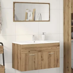 Vidaxl Armoire lavabo de salle de bain chêne artisanal bois ingénierie