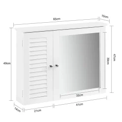Armoire De Toilette|Meuble De Salle De Bains Faible Profondeur|Sobuy Armoire Miroir Meuble Haut de Salle de Bain Armoire Suspendue, BZR55-W,