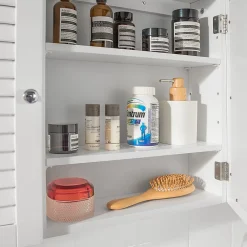 Armoire De Toilette|Meuble De Salle De Bains Faible Profondeur|Sobuy Armoire Miroir Meuble Haut de Salle de Bain Armoire Suspendue, BZR55-W,