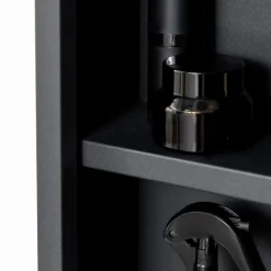 kleankin Armoire miroir murale salle de bain toilette dim. 40L x 12l x 60H cm acier inox. noir verre