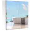Armoire De Toilette|Homcom Armoire miroir rangement toilette salle de bain meuble mural dim. 60L x 12l x 55H cm acier inox.