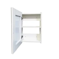 Top Bath Armoire miroir salle de bain 38 cm, 1 porte, Blanc mat, Mélaminé