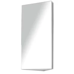 Homcom Armoire miroir salle de bain armoire de toilette murale meuble d'angle 2 étagères dim. 30L x 18,4l x 60H cm acier inox.