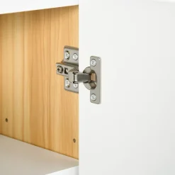 kleankin Armoire miroir salle de bain 3 portes 4 étagères aspect bois clair blanc