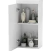 Armoire De Salle De Bains|ProximaX Armoire murale blanche avec porte, meuble salle de bain et cuisine à 2 étagères, armoire à pharmacie 37,2x24,5x76,8 cm