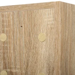 Armoire De Toilette|Homcom Armoire murale de rangement salle de bain avec porte miroir couleur bois de chêne dim. 60L x 15l x H76 cm