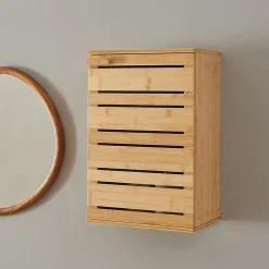 Armoire De Toilette|[En.Casa] Armoire murale de salle de bain Epind bambou 50 x 33 x 20 cm naturel