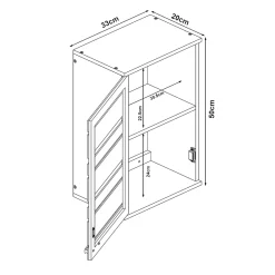 Armoire De Toilette|[En.Casa] Armoire murale de salle de bain Epind bambou 50 x 33 x 20 cm naturel
