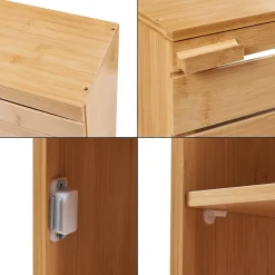Armoire De Toilette|[En.Casa] Armoire murale de salle de bain Epind bambou 50 x 33 x 20 cm naturel