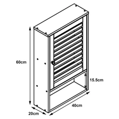 [En.Casa] Armoire murale de salle de bain Gjesdal bambou 60 x 40 x 20 cm naturel en.casa