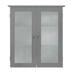 Armoire De Salle De Bains|Teamson Home Armoire murale de salle de bain effet bois gris portes dépolies