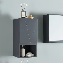[En.Casa] Armoire murale de salle de bain Overath 60 x 30 x 30 cm gris en.casa