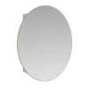 Armoire De Toilette|Vente-unique Armoire murale de salle de bain ovale avec miroir - Couleur chêne - RURI