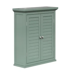 Armoire De Salle De Bains|Teamson Home Armoire murale de salle de bain en effet bois vert avec 2 portes