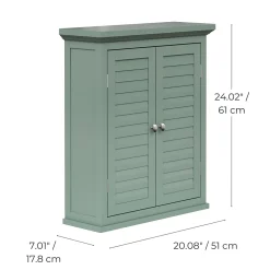 Armoire De Salle De Bains|Teamson Home Armoire murale de salle de bain en effet bois vert avec 2 portes