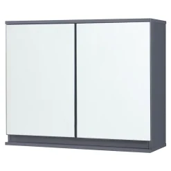 [En.Casa] Armoire murale de salle de bains avec miroir Overath 60 x 20 x 50 cm gris en.casa