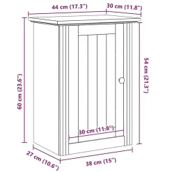 Vidaxl Armoire murale de salle de bain BODO blanc et marron 44x30x60cm