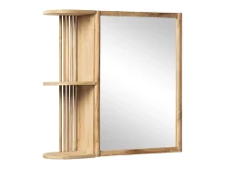 Vente-unique Armoire murale de salle de bain en teck avec miroir et niches - Coloris naturel - CIMAHI