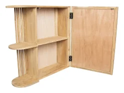 Vente-unique Armoire murale de salle de bain en teck avec miroir et niches - Coloris naturel - CIMAHI