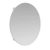 Armoire De Toilette|Vente-unique Armoire murale de salle de bain ovale avec miroir - Blanc - RURI