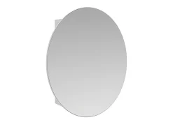 Armoire De Toilette|Vente-unique Armoire murale de salle de bain ovale avec miroir - Blanc - RURI