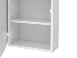 Armoire De Toilette|Vente-unique Armoire murale de salle de bain ovale avec miroir - Blanc - RURI