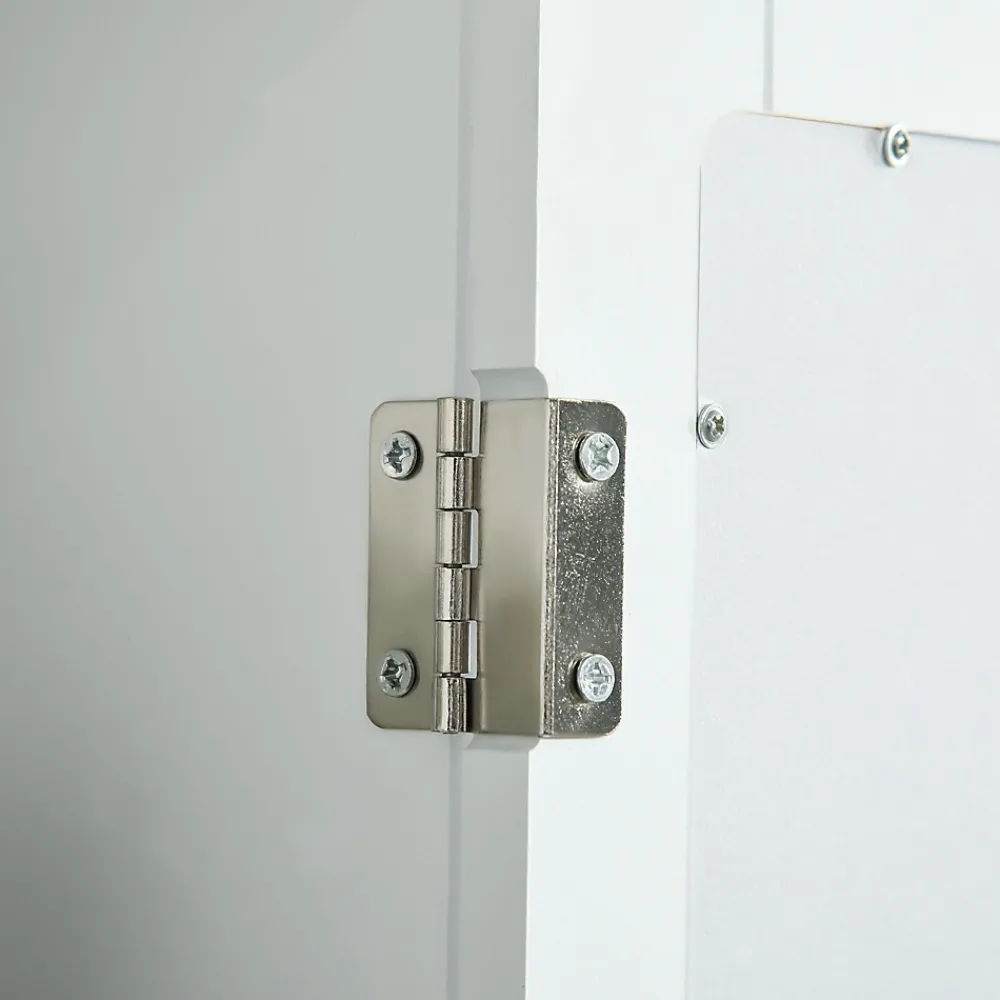 Armoire De Salle De Bains|kleankin Armoire murale de salle de bain avec miroir - armoire à glace - placard de rangement toilettes - 1 porte, 2 étagères - blanc