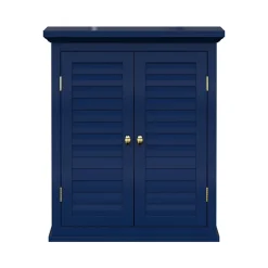 Armoire De Salle De Bains|Teamson Home Armoire murale de salle de bain en effet bois bleu avec 2 portes