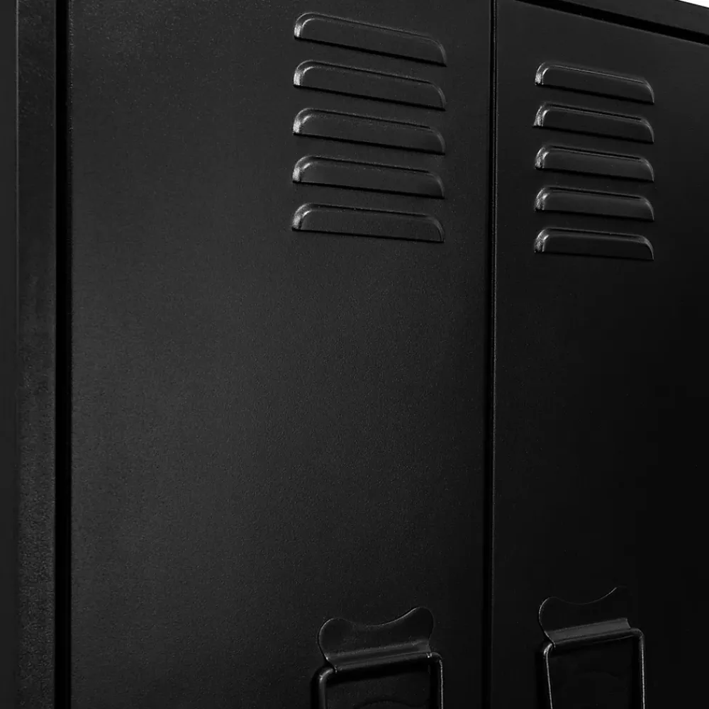 Armoire De Salle De Bains|IDMarket Armoire murale ESTER 2 portes métal noir design industriel