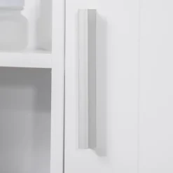 Armoire De Salle De Bains|kleankin Armoire murale miroir de salle de bain - 2 portes, étagères, niche - dim. 54L x 15,2l x 55,3H cm - MDF blanc