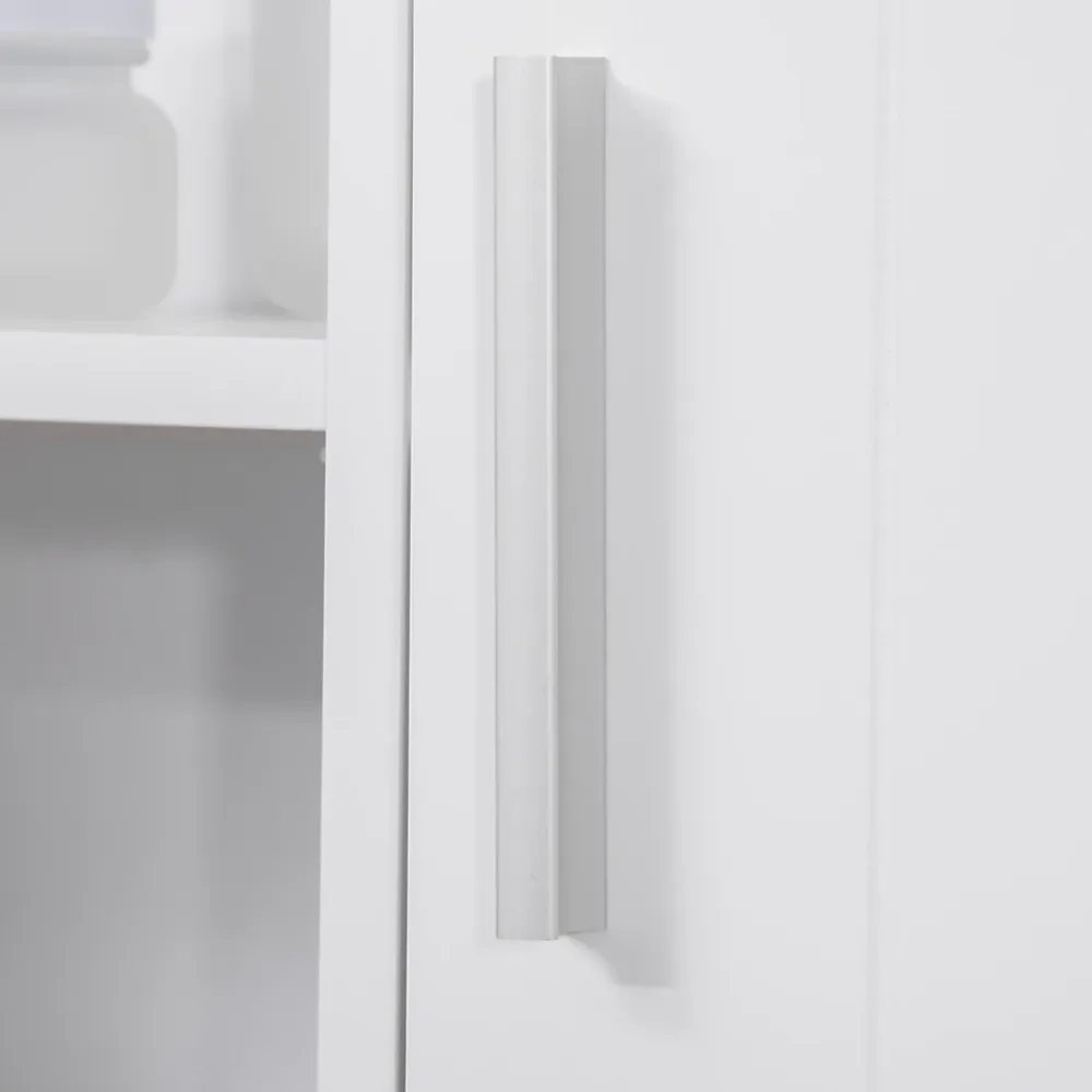 Armoire De Salle De Bains|kleankin Armoire murale miroir de salle de bain - 2 portes, étagères, niche - dim. 54L x 15,2l x 55,3H cm - MDF blanc