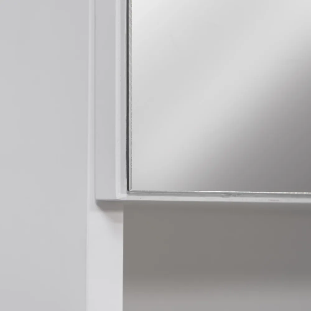 Armoire De Salle De Bains|kleankin Armoire murale miroir de salle de bain - 2 portes, étagères, niche - dim. 54L x 15,2l x 55,3H cm - MDF blanc