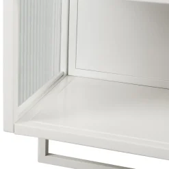 Armoire De Salle De Bains|Okwish Armoire Murale Moderne avec Portes Vitrées et Porte-Serviettes, Meuble Mural avec Étagères - 60x23x78 cm - Blanc, Verre+Métal