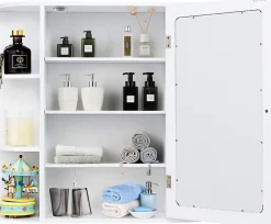 Armoire De Salle De Bains|Meuble De Salle De Bains Faible Profondeur|Giantex Armoire Murale pour Salle de Bain 65 x 17 x 63CM Blanc