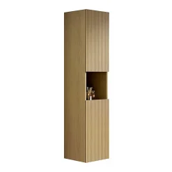 ProximaX Armoire murale salle de bain 160 cm, meuble étroit avec 2 portes et 1 compartiment ouvert, finition bois Corolla