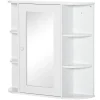 Etagère Salle De Bains|ProximaX Armoire murale salle de bain blanche avec miroir, 8 compartiments, meuble suspendu multifonction, 66 x 17 x 63 cm