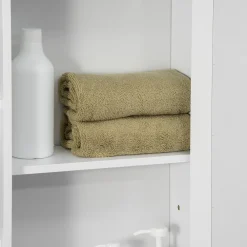 Etagère Salle De Bains|ProximaX Armoire murale salle de bain blanche avec miroir, 8 compartiments, meuble suspendu multifonction, 66 x 17 x 63 cm