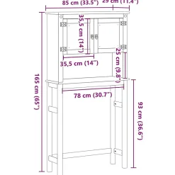 Meuble Wc|Vidaxl Armoire pour machine à laver salle de bain Corona pin massif