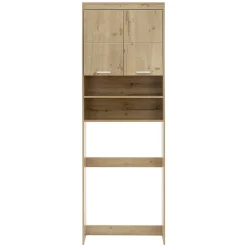 Ml-Design Armoire pour machine à laver 63x24x187 cm armoire haute MDF chêne salle de bain