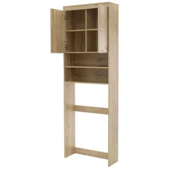Ml-Design Armoire pour machine à laver 63x24x187 cm armoire haute MDF chêne salle de bain